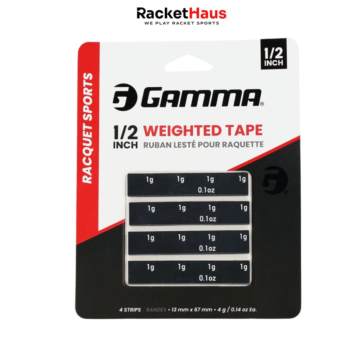 Gamma Pickleball 1/2 Inch Weighted Tape - 4 pack