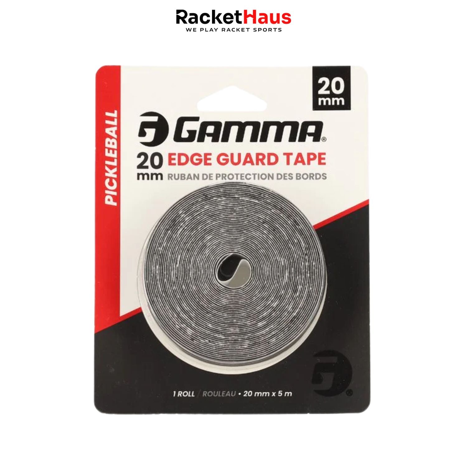 Gamma Pickleball Edge Guard Tape 5M Roll - Black