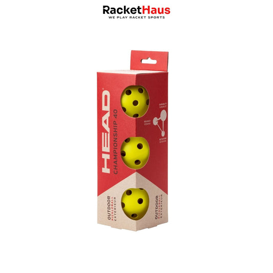 Head Championship 40 Outdoor Pickleballs (3 balls)