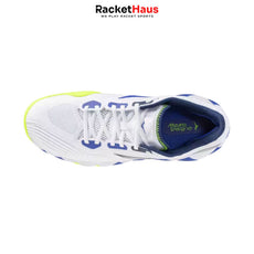 Mizuno Tennis Shoe Wave Enforce Tour 2 AC (White/Dazzling Blue/Lightning Yellow)