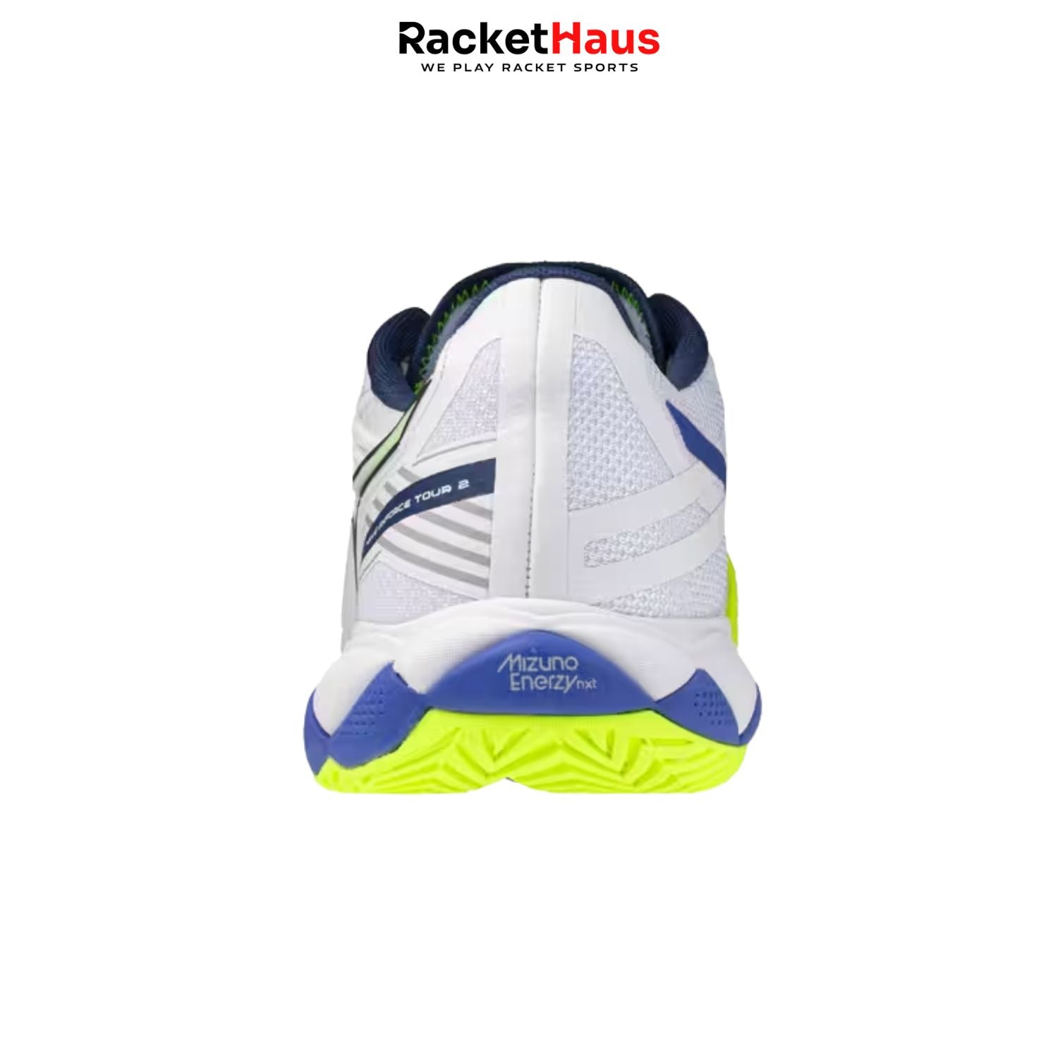 Mizuno Tennis Shoe Wave Enforce Tour 2 AC (White/Dazzling Blue/Lightning Yellow)