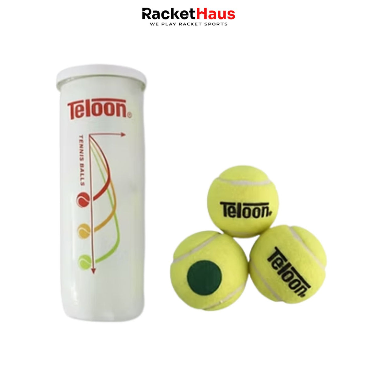 Teloon STA U10 Official Ball | ITF APPROVED “GREEN DOT” | 3 Balls/Tube