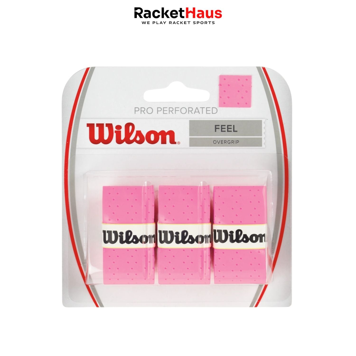 Wilson Pro Overgrip Perforated 3 Pack - Pink