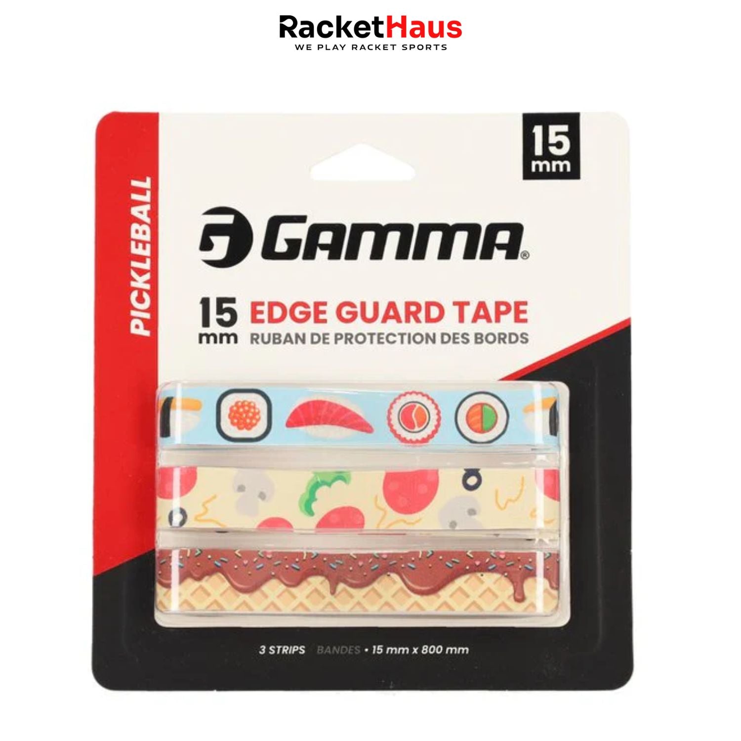 Gamma Pickleball Edge Guard Tape 15mm - 3 pack