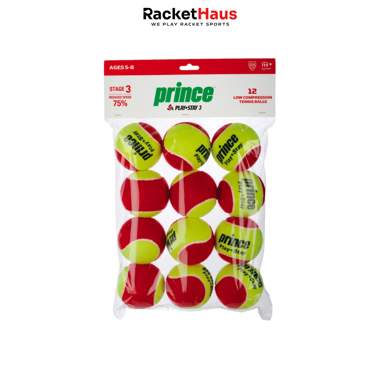Prince Play & Stay Stage 3 Red Balls (12 pack)